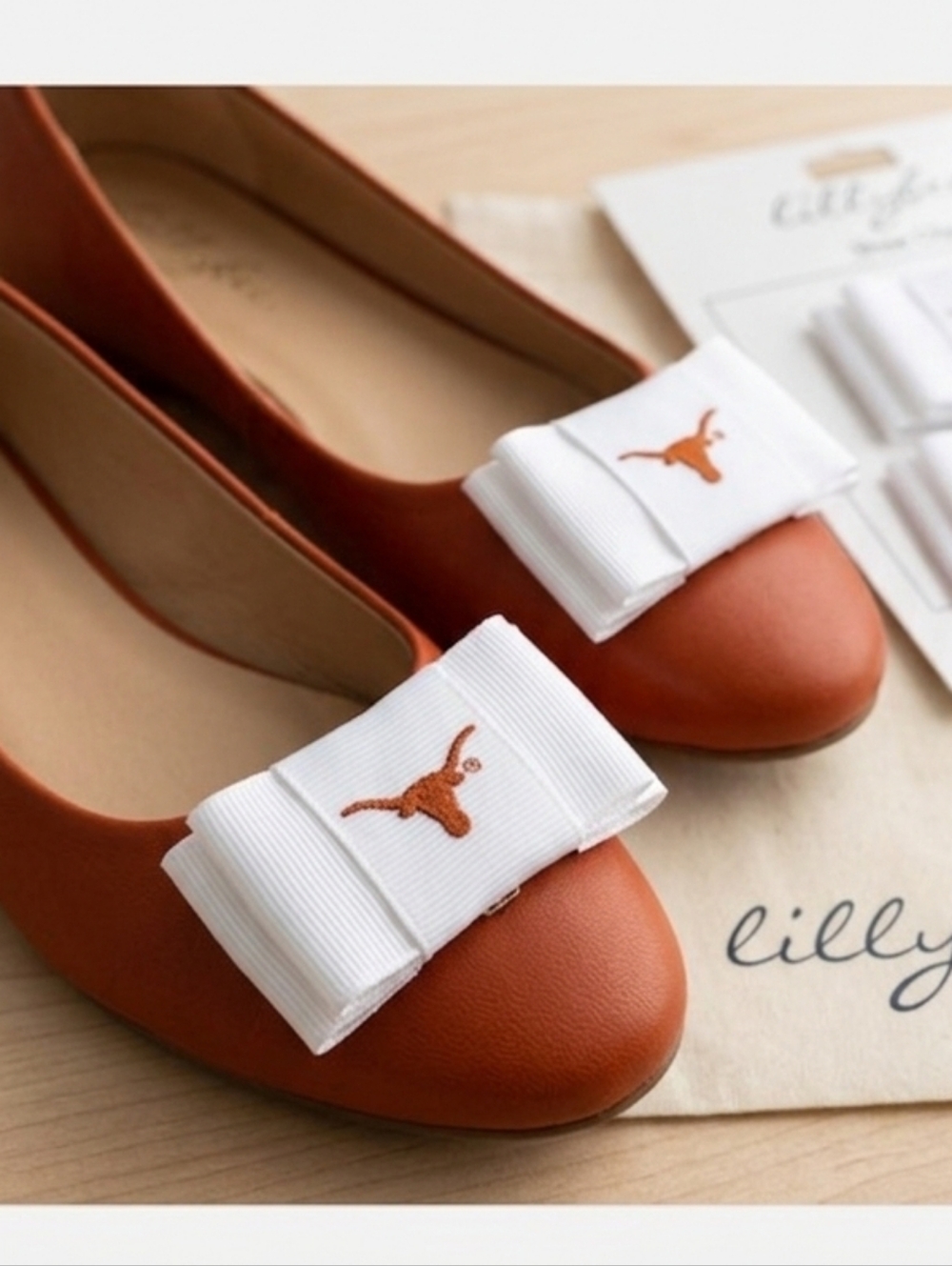 Longhorn University of Texas Lillybee U Shoe Clips NCAA Sorority‎ Cheer Alumna📣